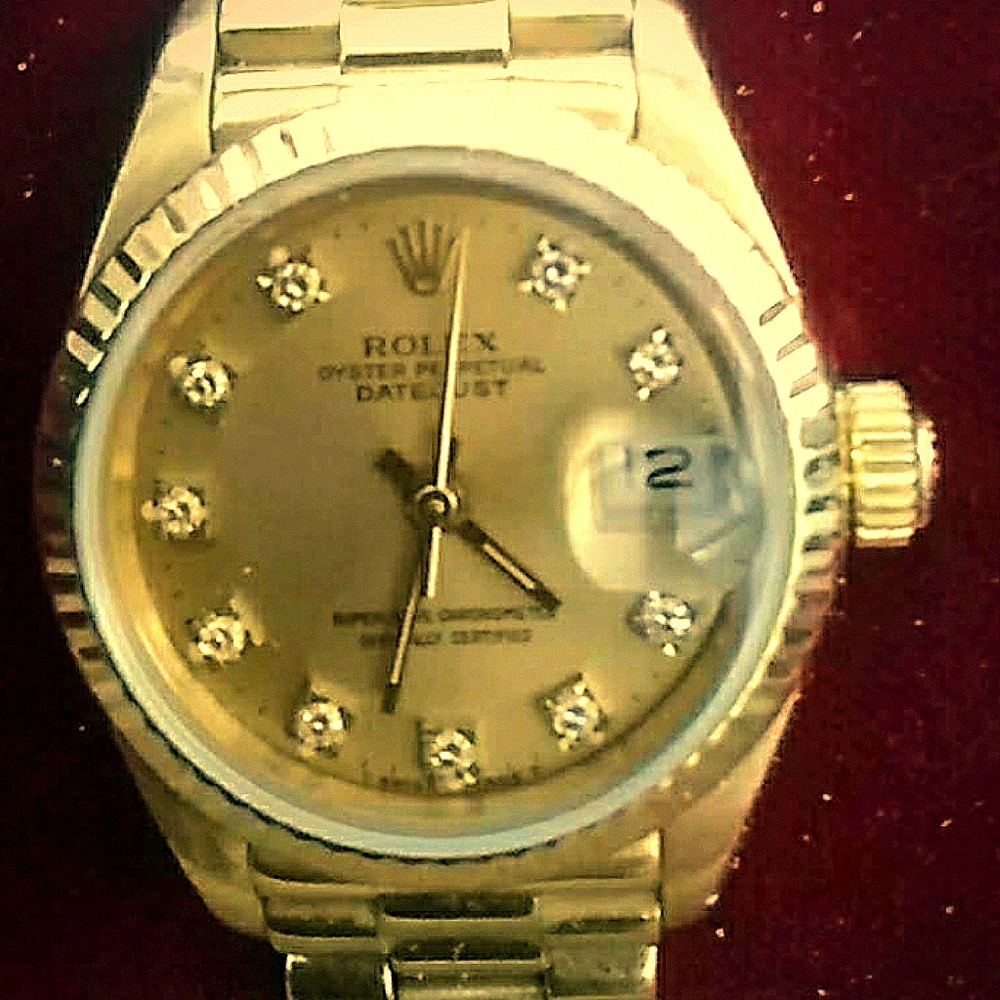 Vintage Ladies date-just 18k gold